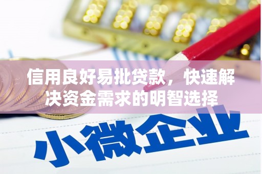 东丰信用良好易批贷款，快速解决资金需求的明智选择