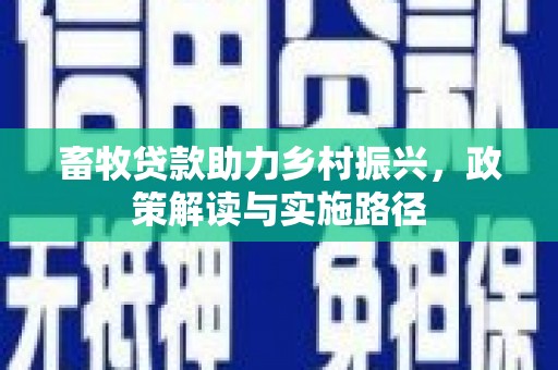 东丰畜牧贷款助力乡村振兴，政策解读与实施路径