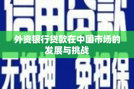 东丰外资银行贷款在中国市场的发展与挑战