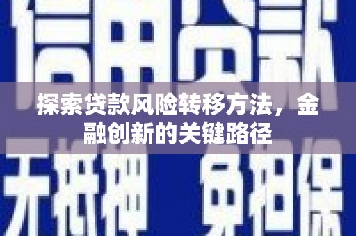 东丰探索贷款风险转移方法，金融创新的关键路径